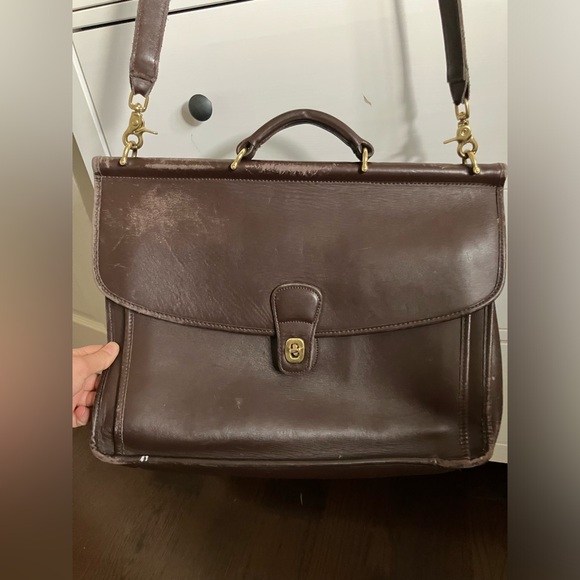 Vintage Coach Beekman 5266 Brown LeatherBriefcase bag w/ Removable Strap - Picture 2 of 10